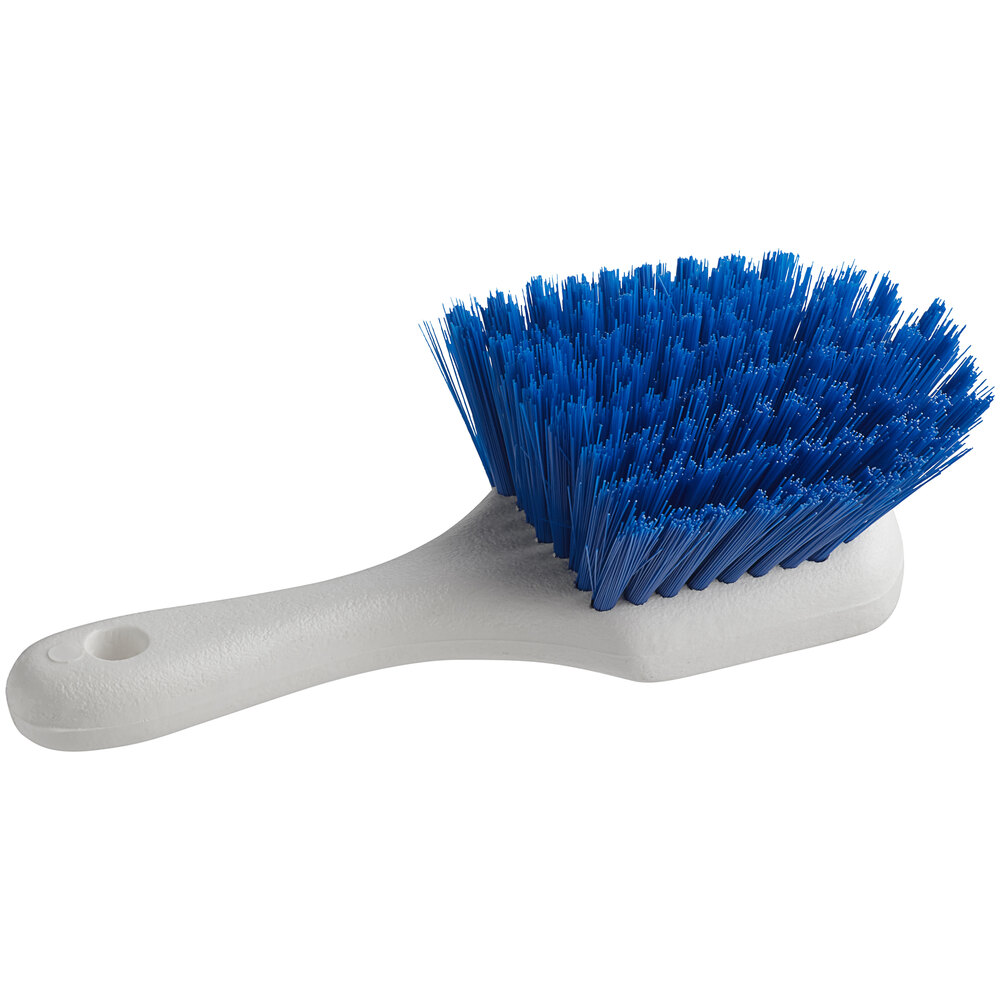 Raap Biscuit Doorzichtig Lavex Janitorial 8" Blue Polyester Floating Utility / Pot Scrub Brush