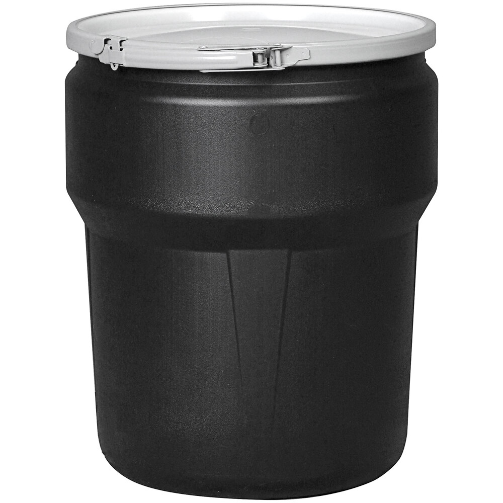 Eagle Manufacturing 1609MBLK 10 Gallon Black Plastic Barrel Drum with