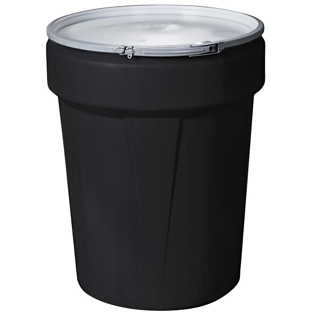 Eagle Manufacturing 1651MBLK 40 Gallon Black Plastic Barrel Drum with