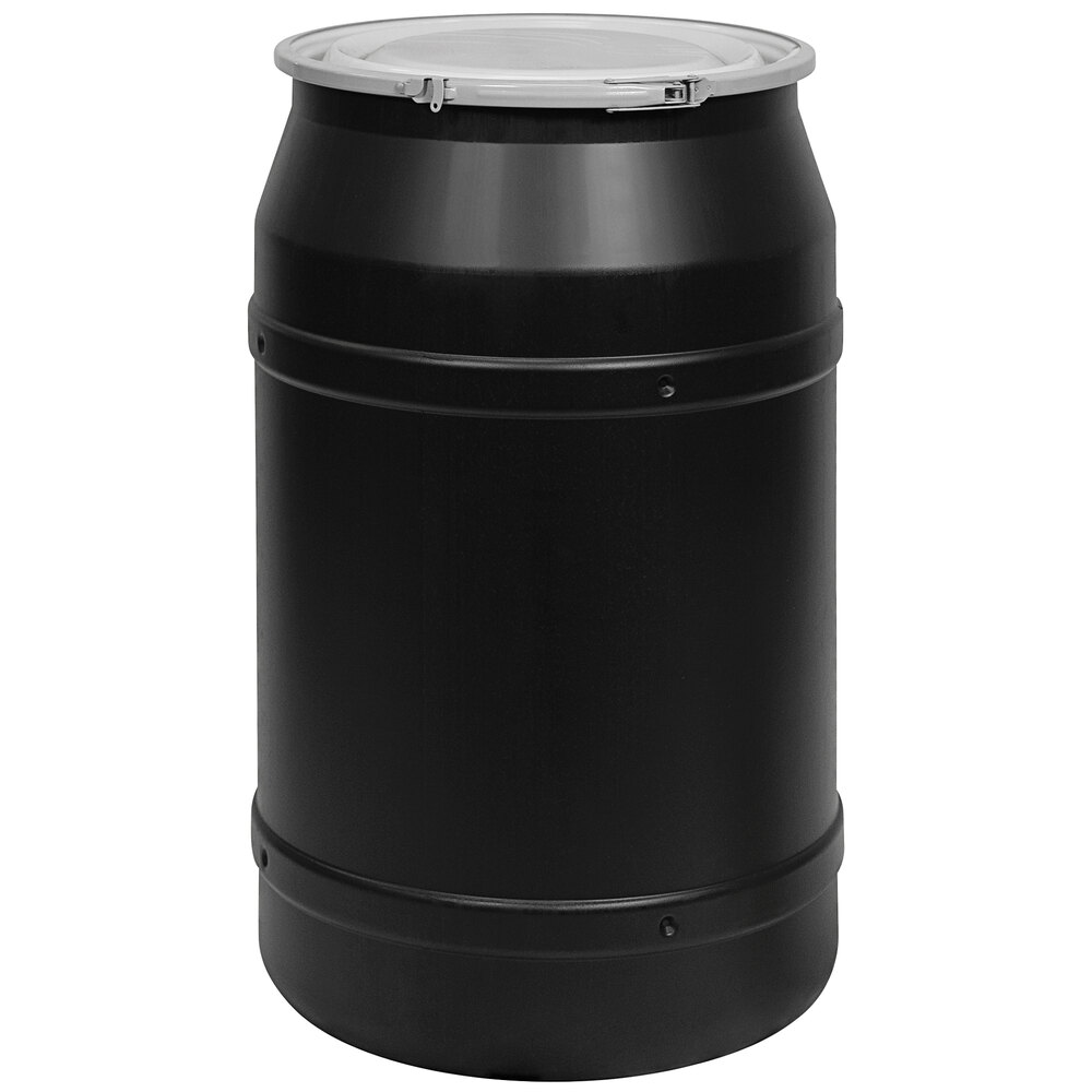 Eagle Manufacturing 1656MBLK 55 Gallon Black StraightSided Plastic
