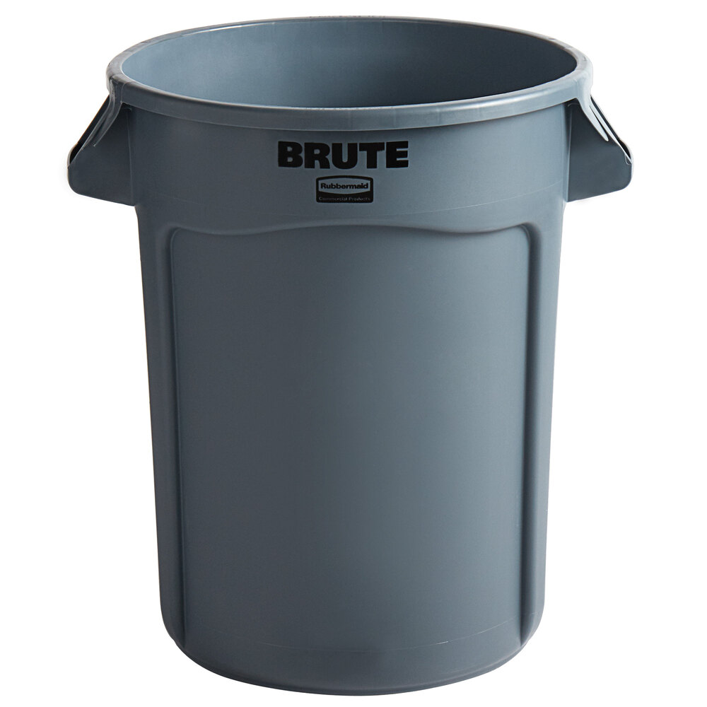 Rubbermaid FG263200GRAY BRUTE 32 Gallon Gray Round Trash Can