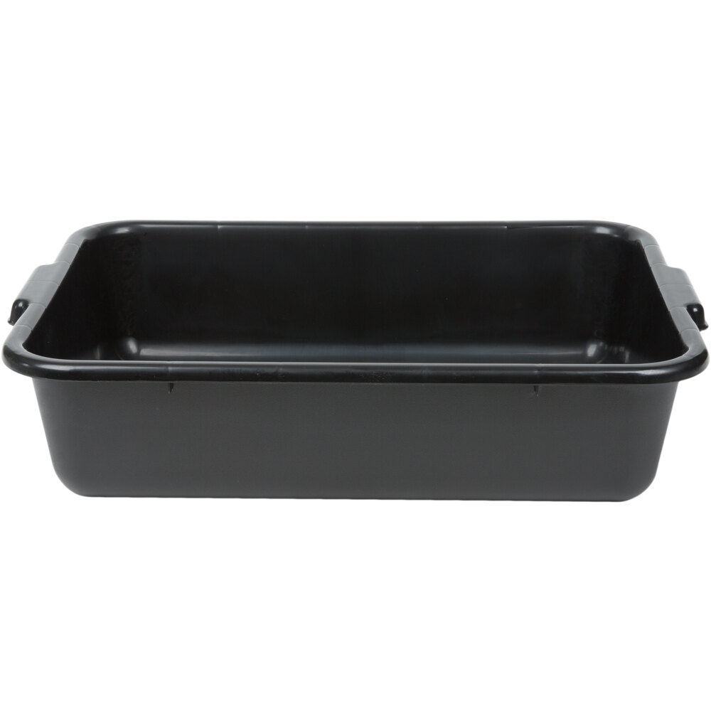 20" x 15" x 5" Black Polyethylene Plastic Bus Tub, Bus Box