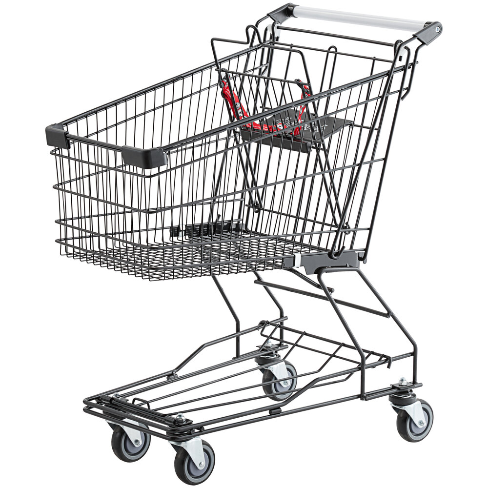 Regency Supermarket Black Shopping Cart - 3.5 Cu. Ft.