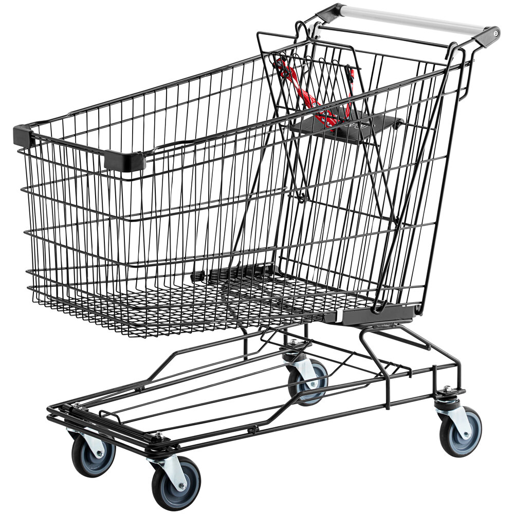 Regency Supermarket Black Shopping Cart - 8.5 Cu. Ft.