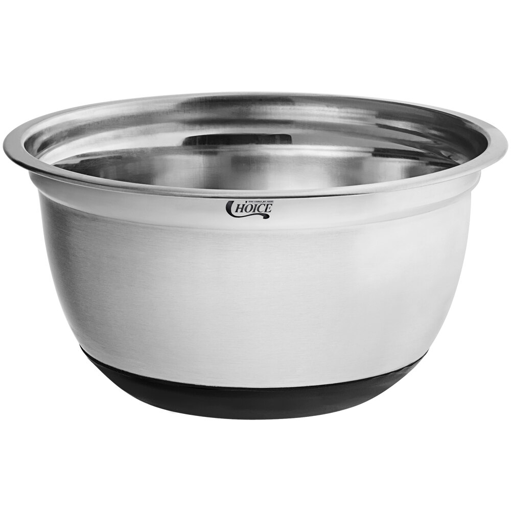 Choice 5 Qt. Stainless Steel Mixing Bowl with Silicone Bottom