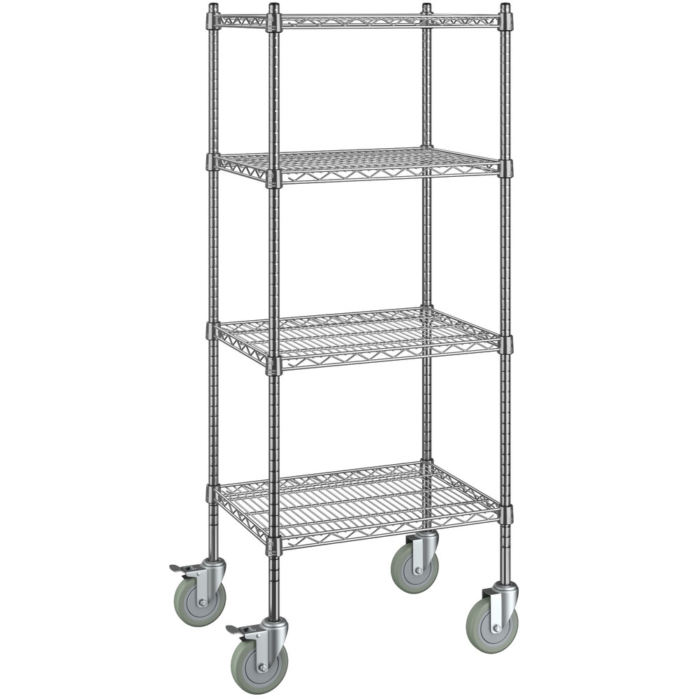 Steelton 18" x 24" NSF Chrome 4Shelf Kit with 54" Posts and Casters