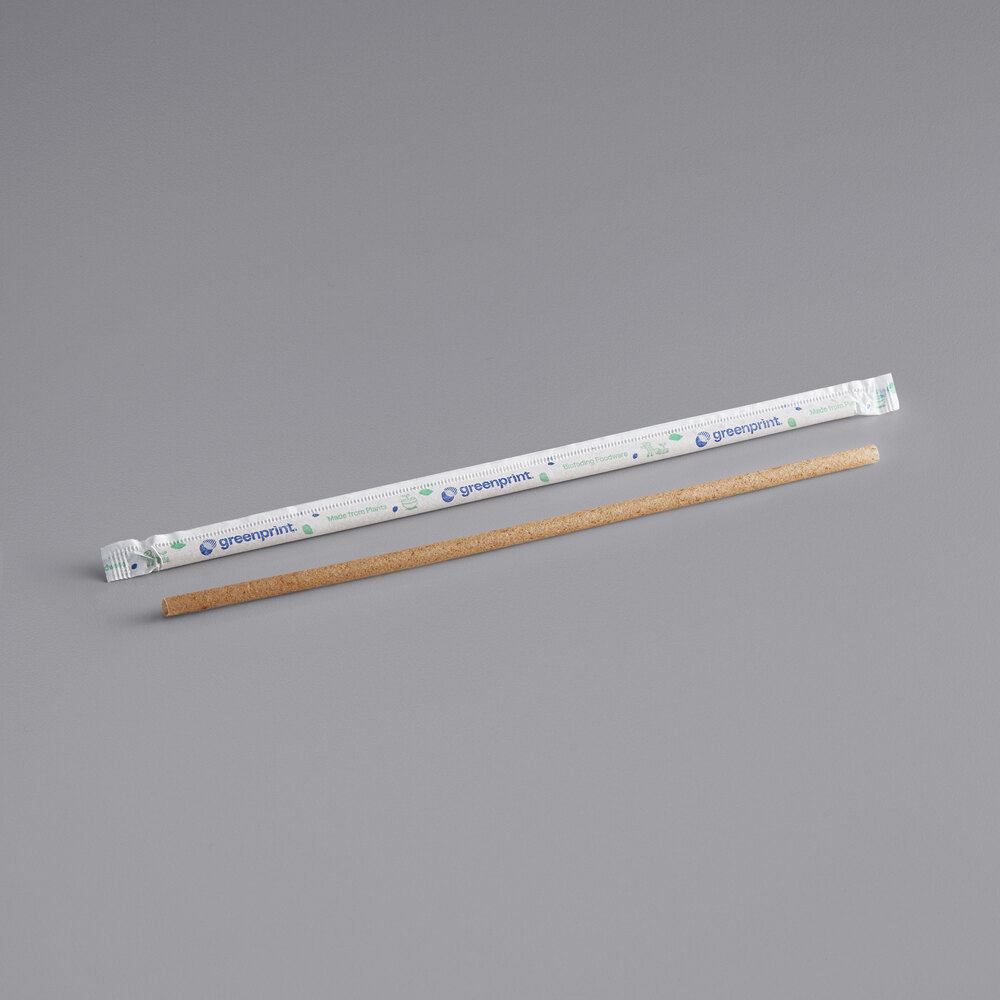 Greenprint 10" Natural Agave Jumbo Wrapped Straw 2000/Case