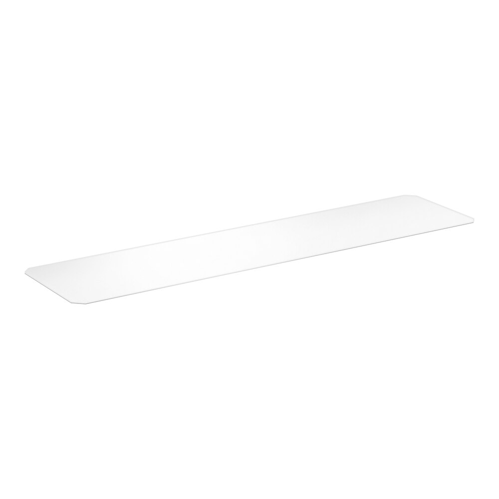 A clear PVC shelf liner measuring 12 inches by 48 inches.
