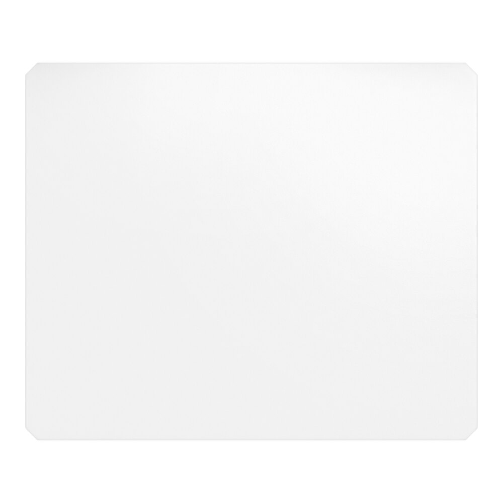 A clear PVC shelf liner measuring 30 inches by 36 inches with slightly rounded corners.