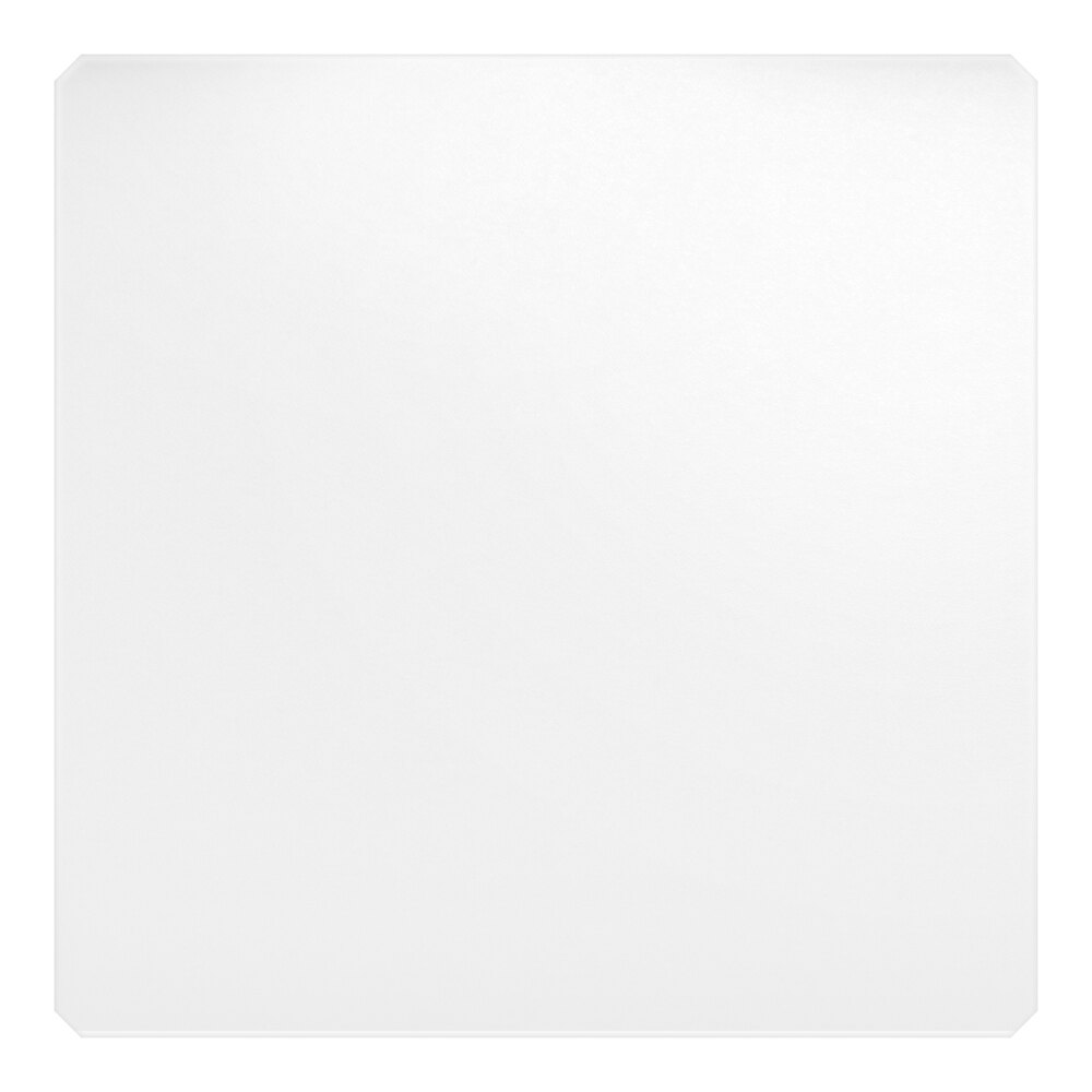 A clear 36 inch by 36 inch PVC shelf liner with slightly rounded corners.