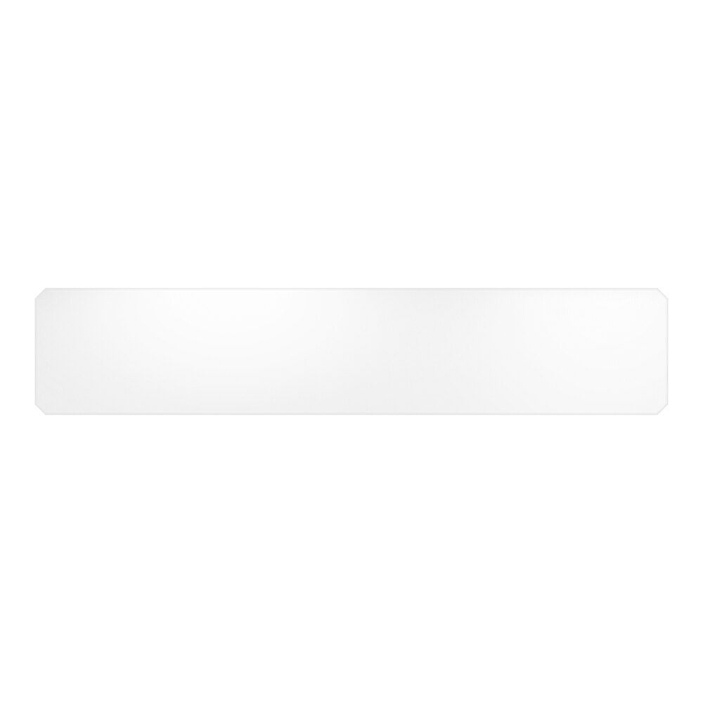 A clear PVC shelf liner measuring 12 inches by 60 inches with rounded corners.