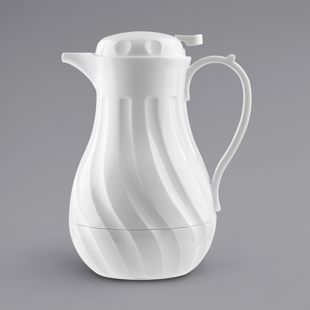 Tablecraft 40 oz. White Thermal Swirl 