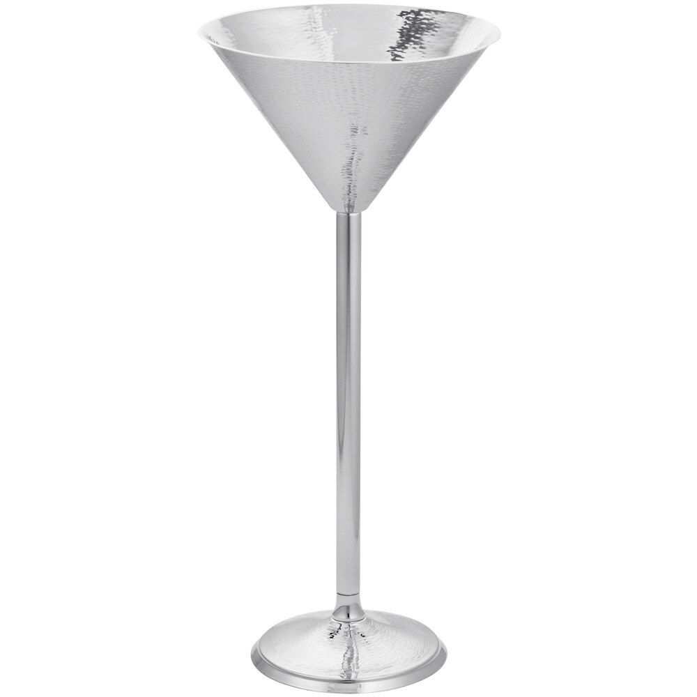 Tablecraft 32 1/2 Stainless Steel Martini-Shaped Beverage Stand RS1432