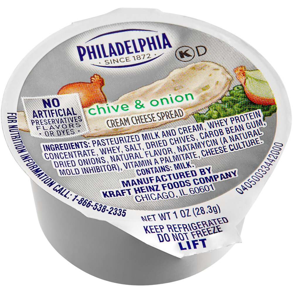 Philadelphia Chive and Onion Cream Cheese Spread Portion Cup 1 oz