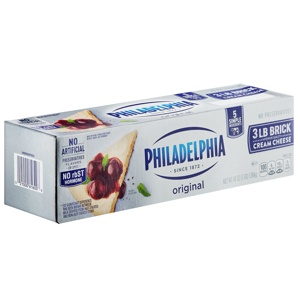 Philadelphia Original Soft Cream Cheese 3 lb. Block 6/Case