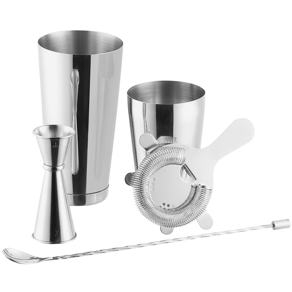 Acopa 8 oz. Stainless Steel 3-Piece Cobbler Cocktail Shaker