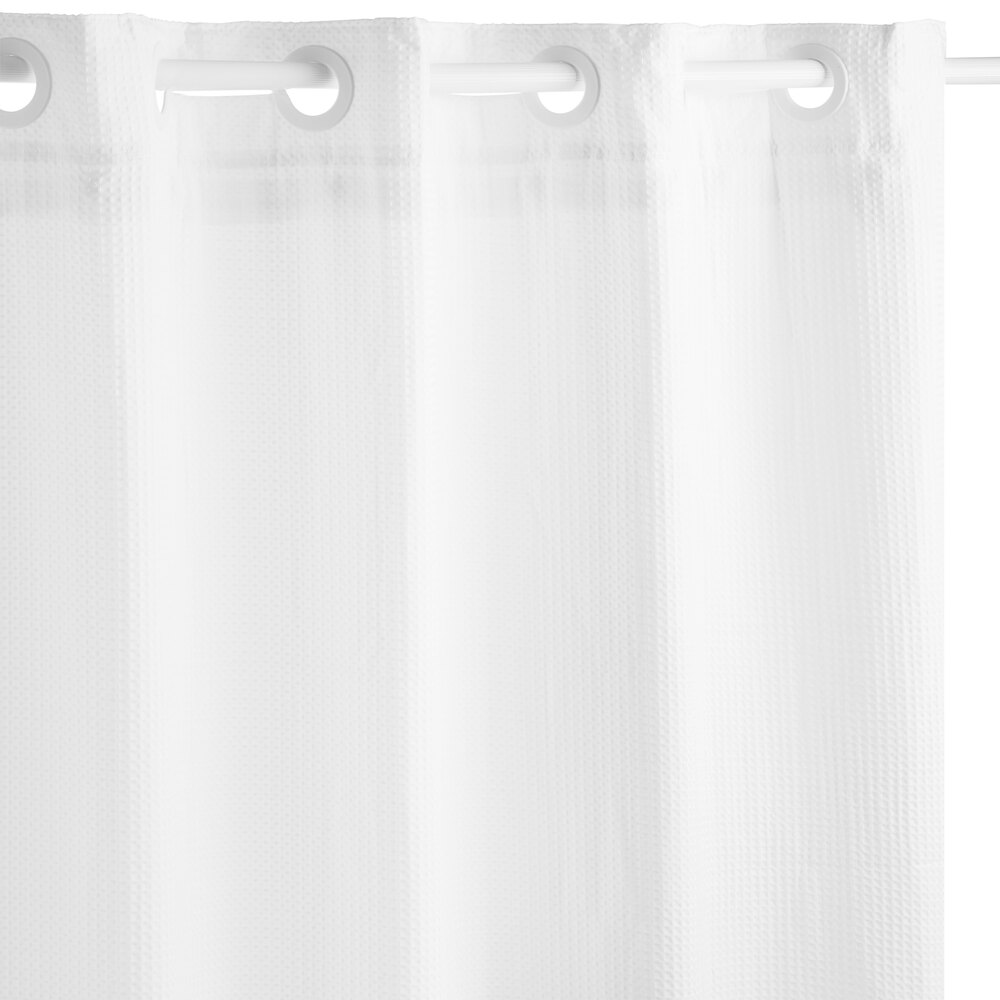 Hookless HBH89B01SL77 Boutique Reflection White Shower Curtain with FlexOn Rings and It's A
