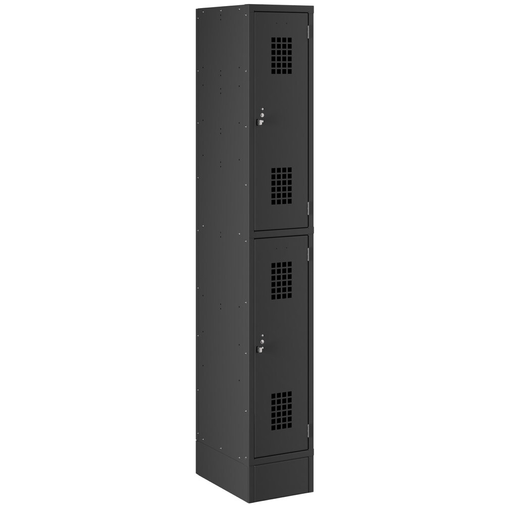 Regency Space Solutions Black 12 inch x 18 inch x 78 inch Single, 2 Tier Locker - Assembled