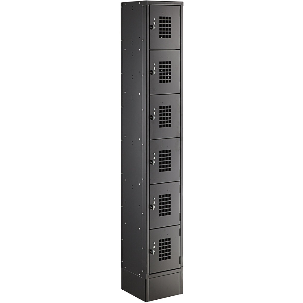 Regency Space Solutions Black 12 inch x 12 inch x 78 inch Single, 6 Tier Locker - Unassembled
