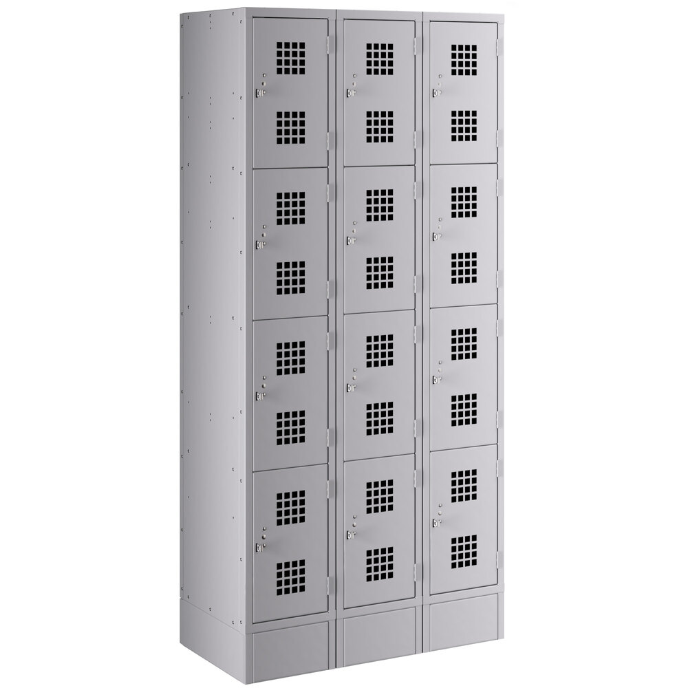 Regency Space Solutions Gray 36 inch x 18 inch x 78 inch 3 Wide, 4 Tier Locker - Assembled