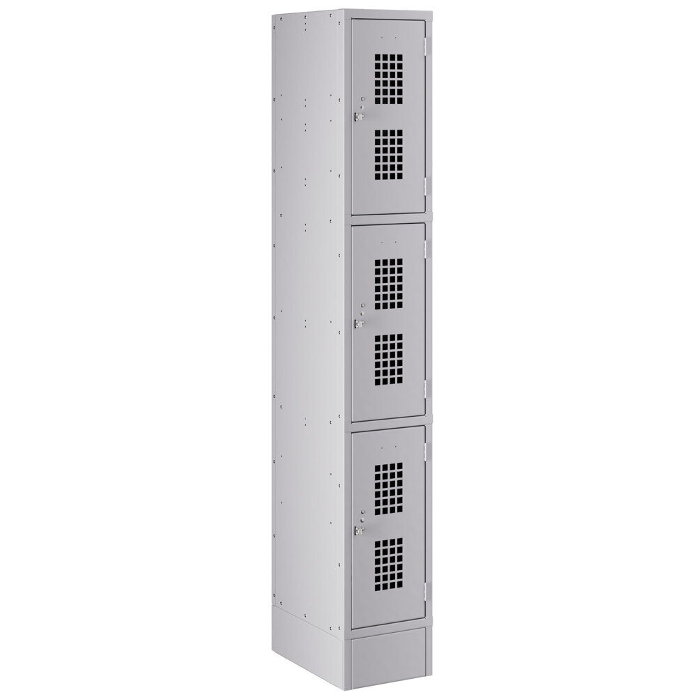 Regency Space Solutions Gray 12 inch x 18 inch x 78 inch Single, 3 Tier Locker - Assembled