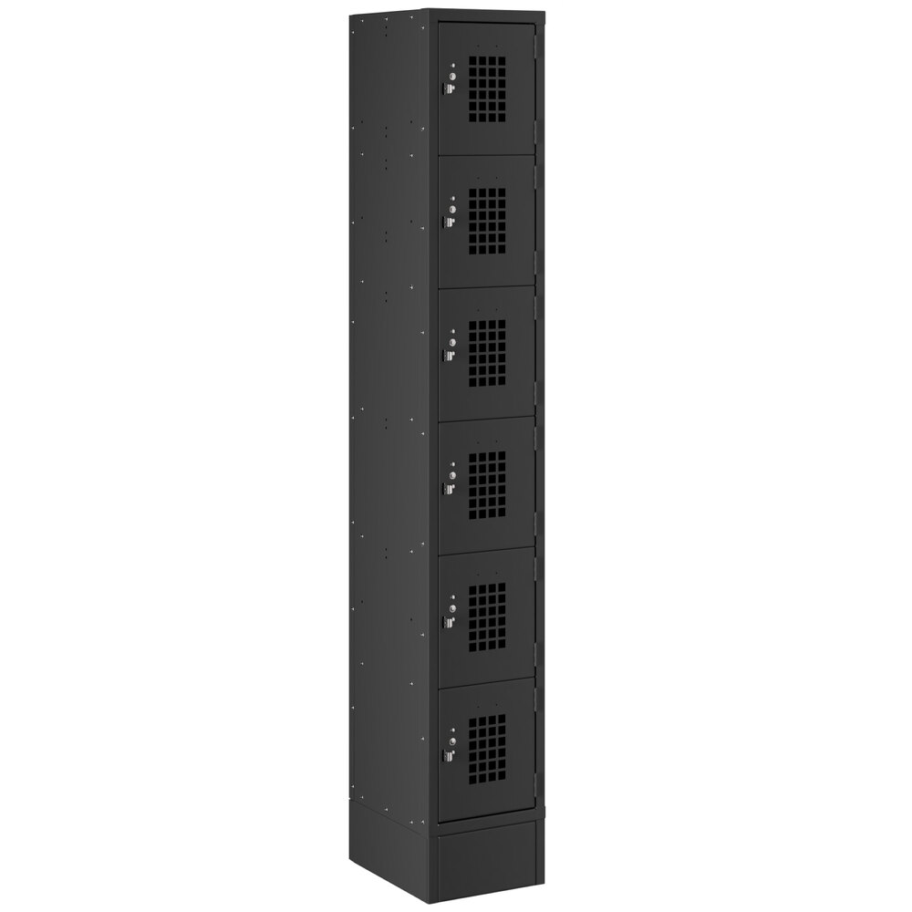 Regency Space Solutions Black 12 inch x 15 inch x 78 inch Single, 6 Tier Locker - Assembled