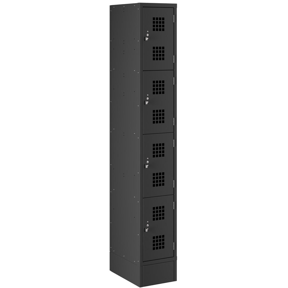 Regency Space Solutions Black 12 inch x 18 inch x 78 inch Single, 4 Tier Locker - Unassembled