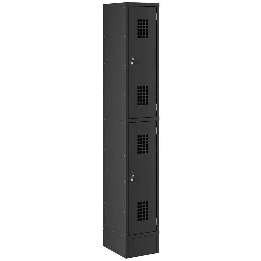 Regency Space Solutions Black 12 inch x 15 inch x 78 inch Single, 2 Tier Locker - Assembled
