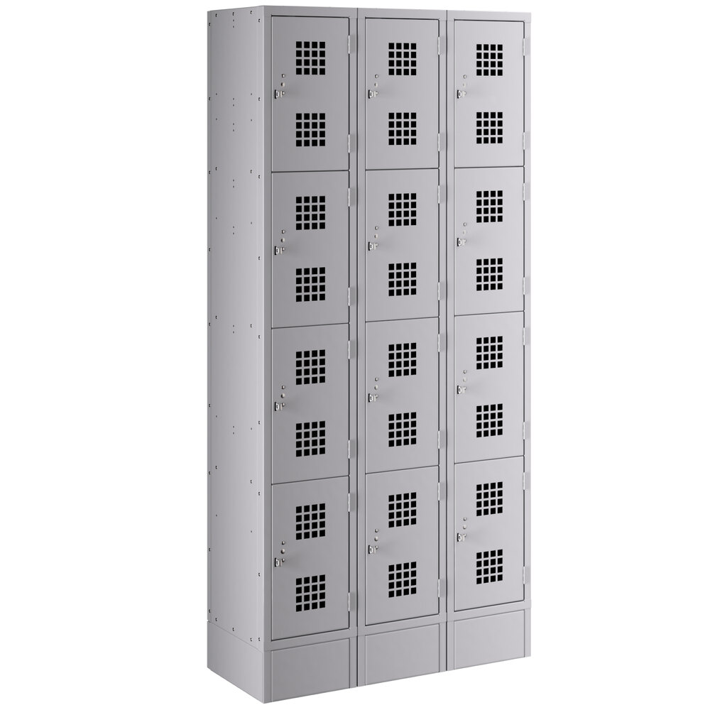 Regency Space Solutions Gray 36 inch x 15 inch x 78 inch 3 Wide, 4 Tier Locker - Assembled