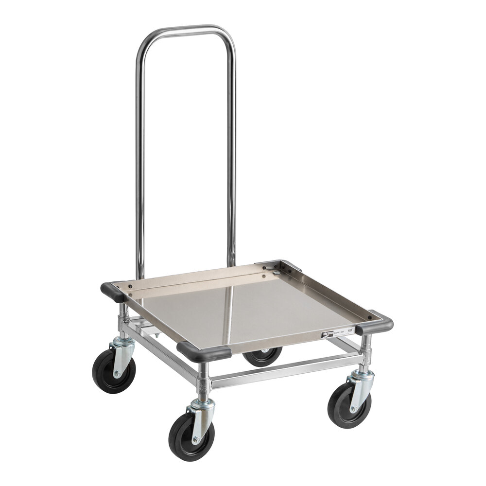 Metro CBH2121C Heavy Duty Aluminum Glass Rack Dolly with Handle and ...