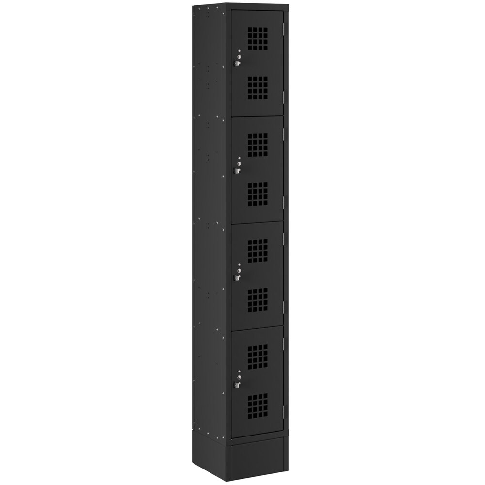 Regency Space Solutions Black 12 inch x 12 inch x 78 inch Single, 4 Tier Locker - Unassembled