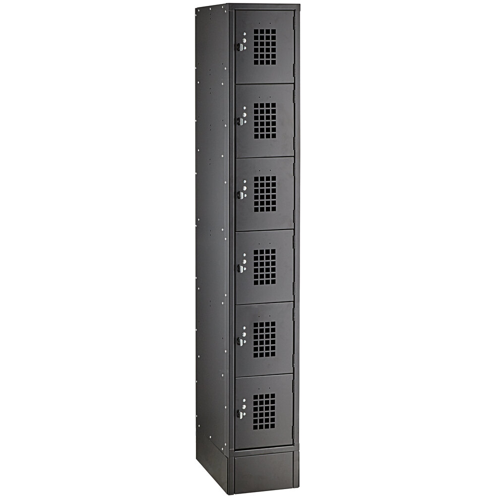 Regency Space Solutions Black 12 inch x 18 inch x 78 inch Single, 6 Tier Locker- Assembled