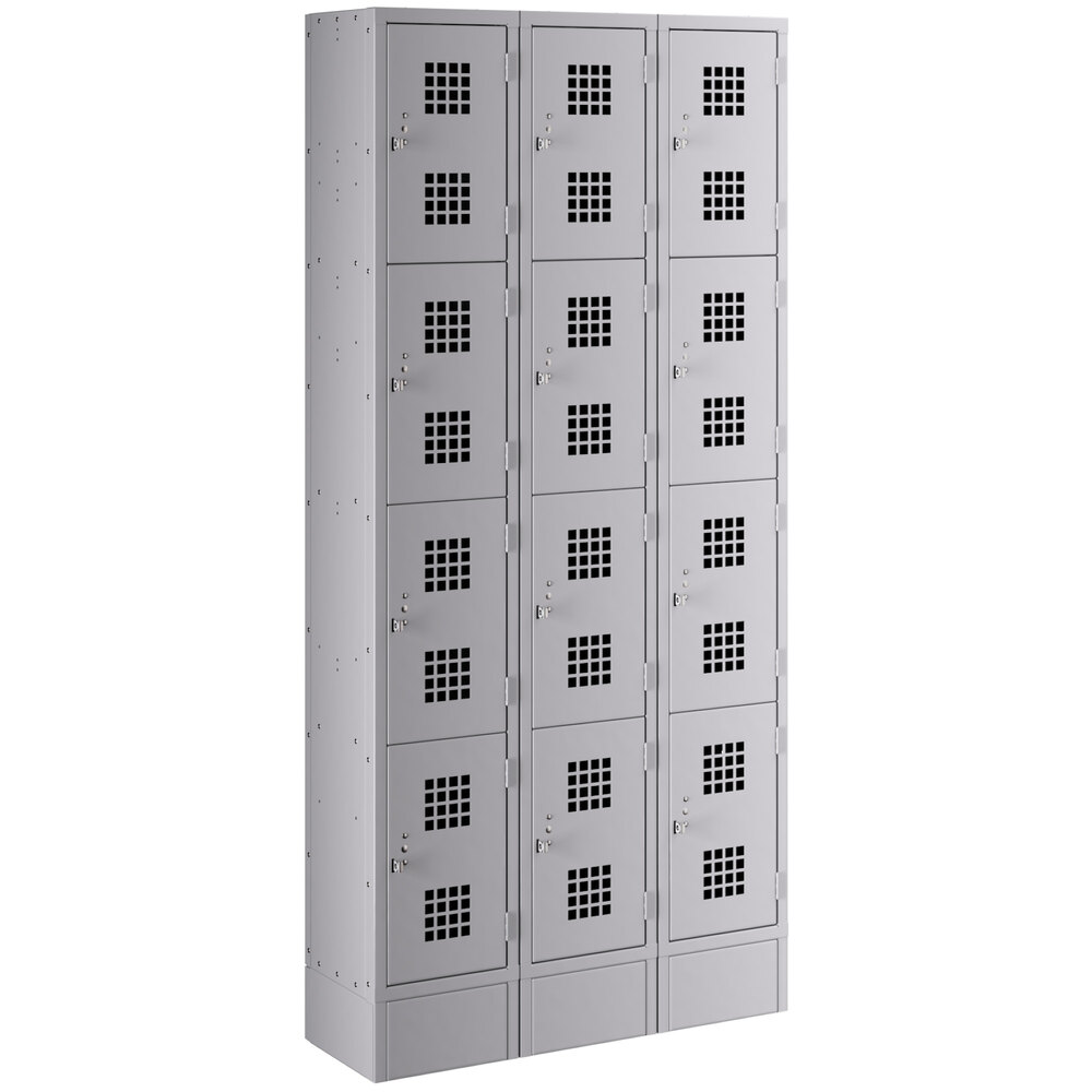 Regency Space Solutions Gray 36 inch x 12 inch x 78 inch 3 Wide, 4 Tier Locker - Assembled
