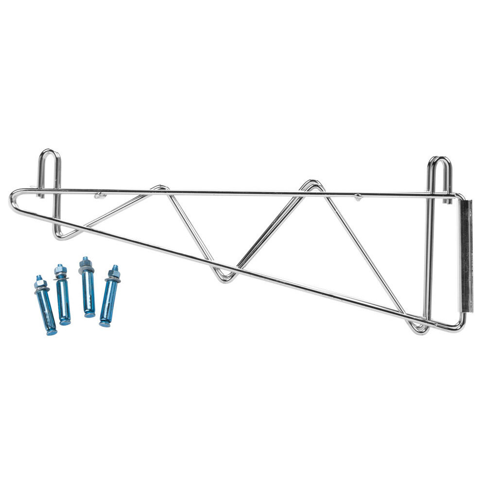 Regency 14 inch Deep Double Wall Mounting Bracket for Adjoining Chrome Wire Shelving