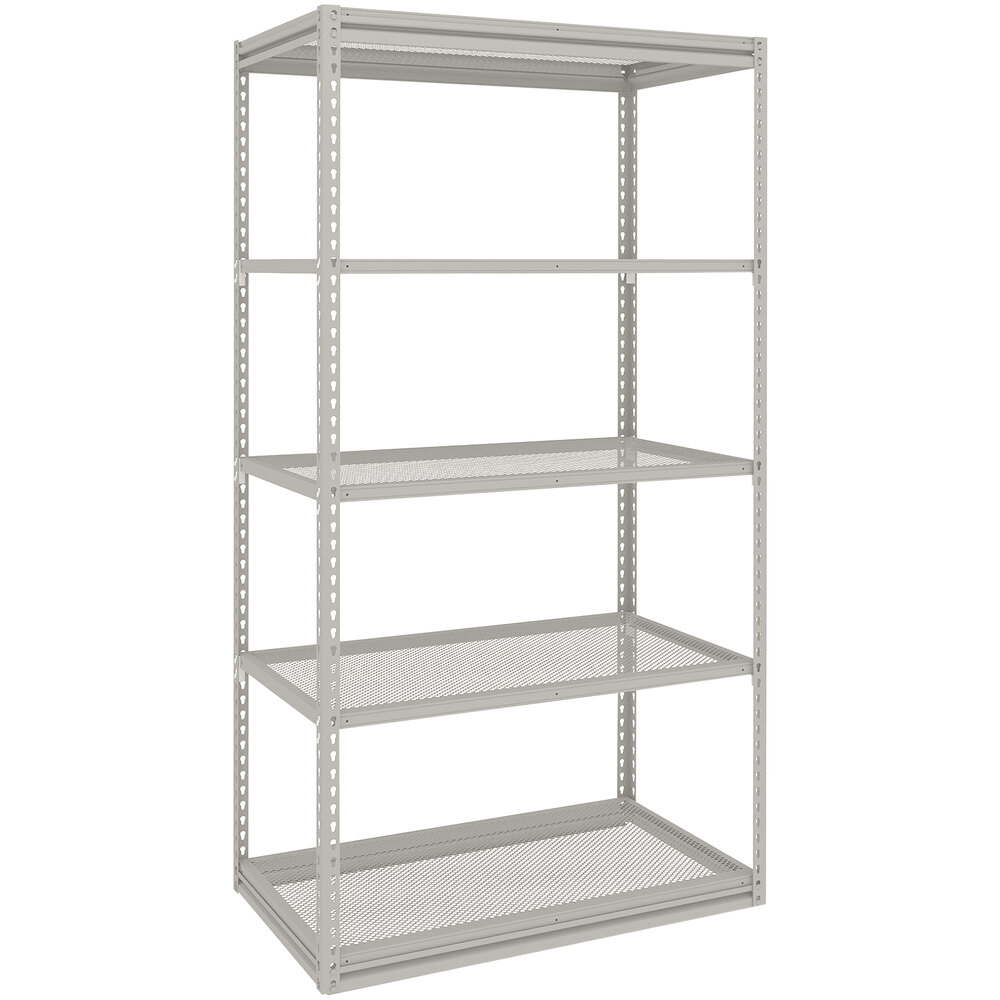 Tennsco ZLine 24" x 42" x 84" Light Gray 5Shelf Perforated Steel