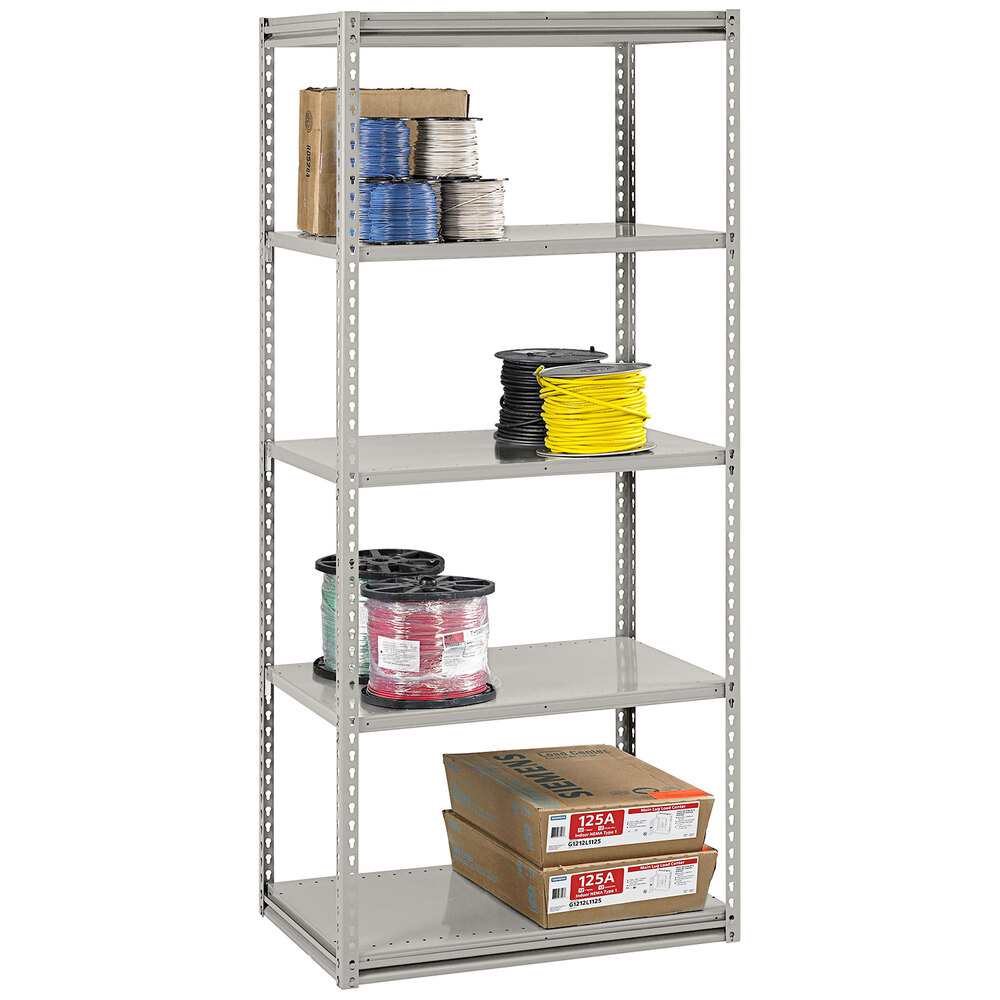 Tennsco ZLine 24" x 48" x 84" Light Gray 5Shelf Solid Steel Shelving