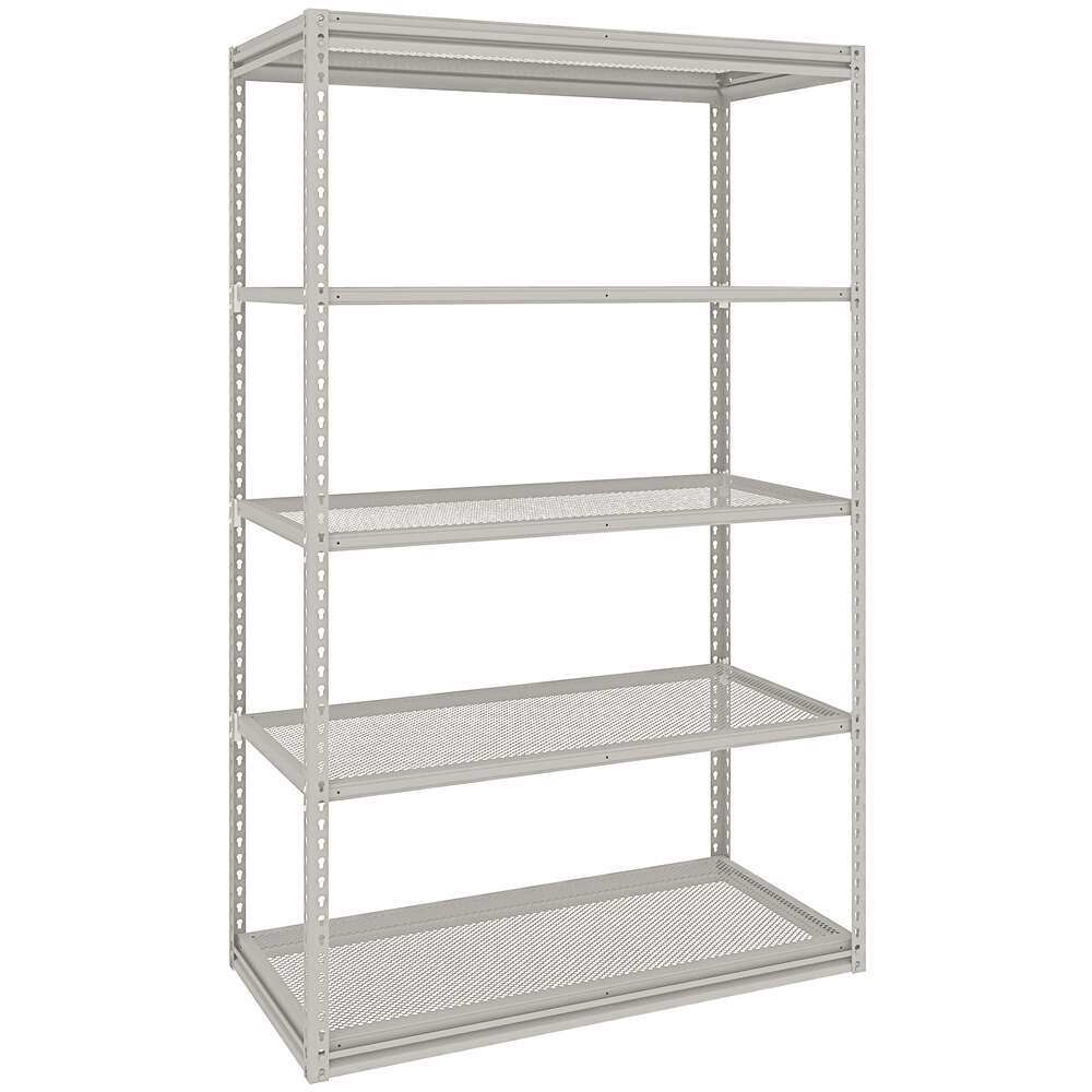 Tennsco ZLine 24" x 48" x 84" Light Gray 5Shelf Perforated Steel
