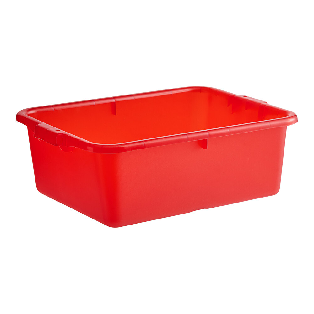 Vigor 20" x 15" x 7" Red HeavyDuty Polypropylene Bus Tub / Storage Box