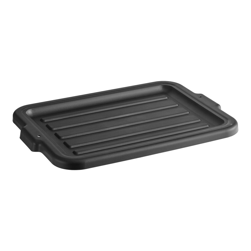 Vigor 20" x 15" Black HeavyDuty Polypropylene Bus Tub / Storage Box Lid