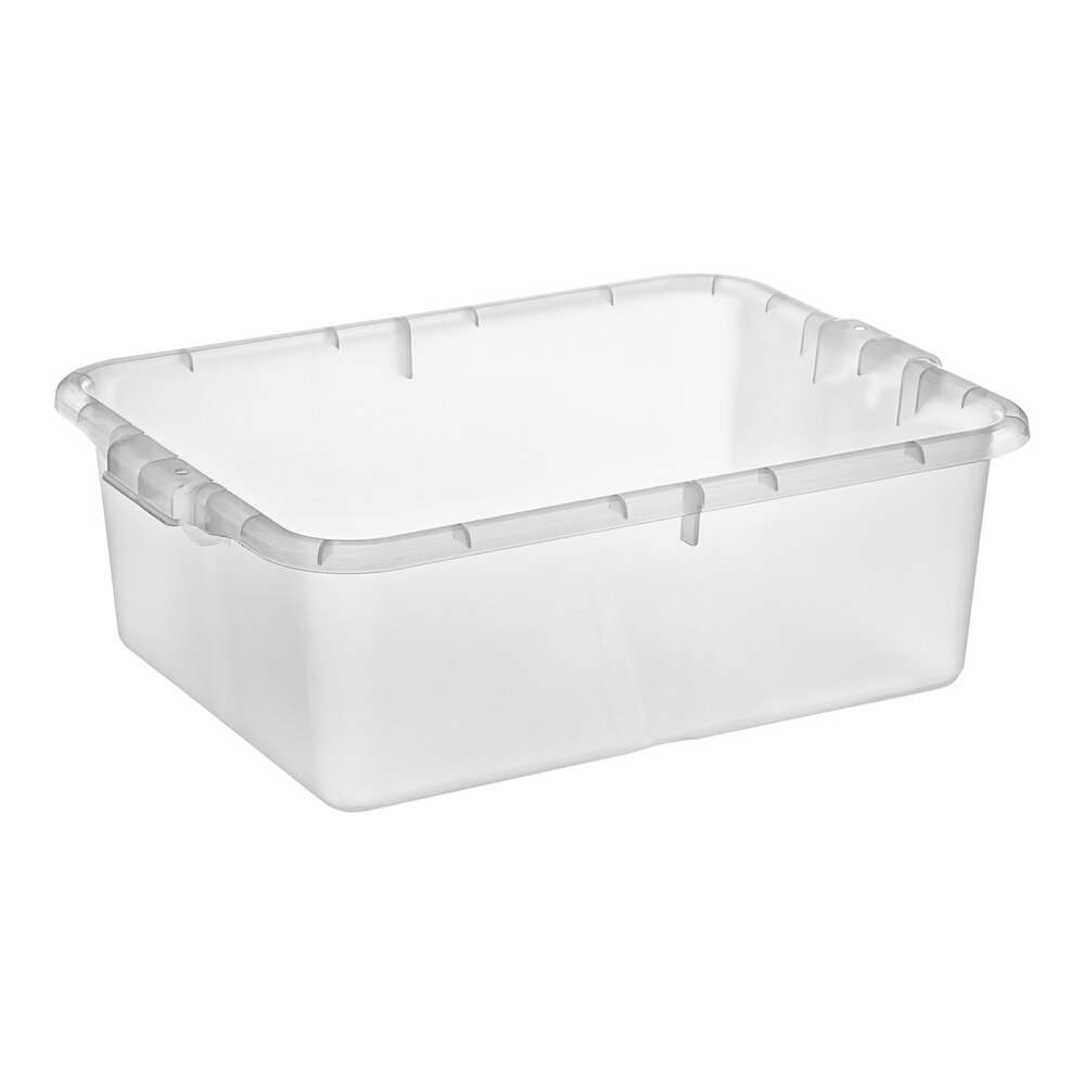 Vigor 20" x 15" x 7" Clear HeavyDuty Polypropylene Bus Tub / Storage Box