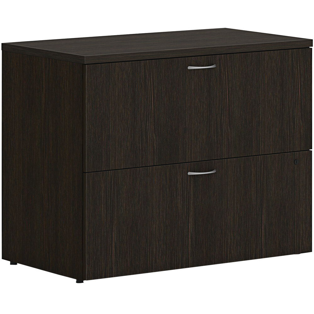 HON Mod 36" x 20" x 29" Java Oak Lateral File with 2 Drawers