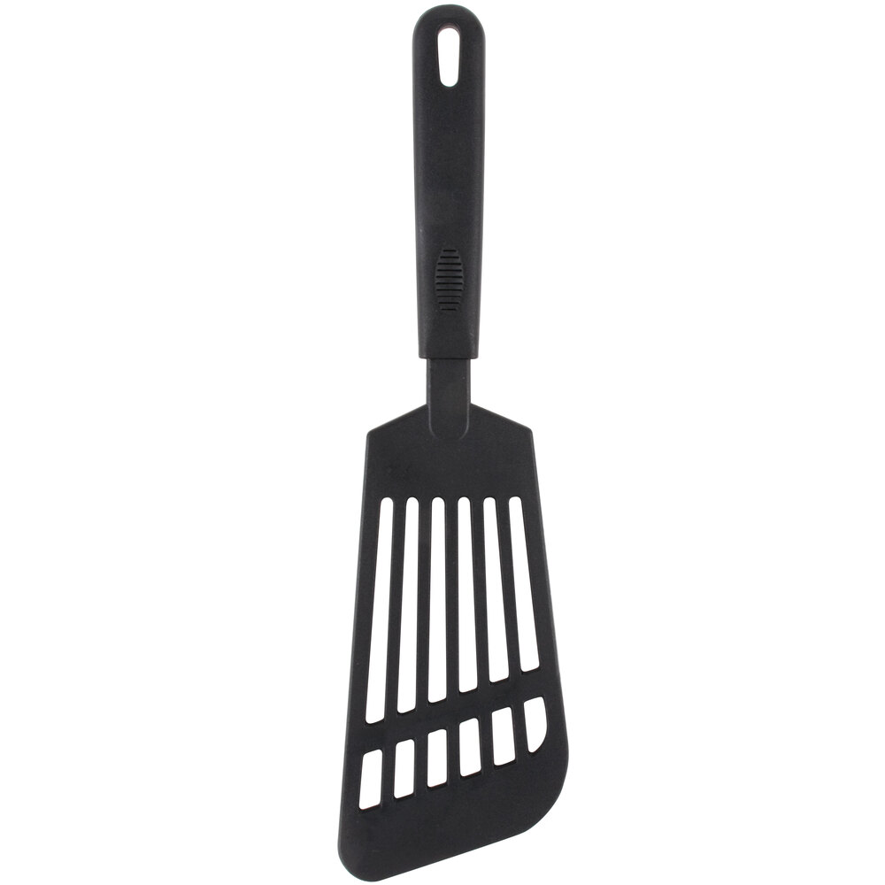 Thunder Group 12" Black Nylon Slotted Heat Resistant Turner / Spatula