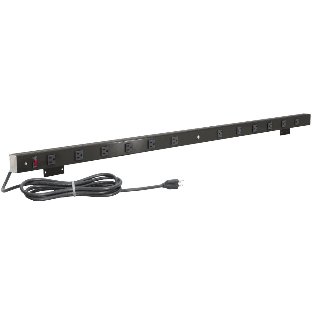 BenchPro 72" Black 8-Outlet Mountable Power Strip A8-72