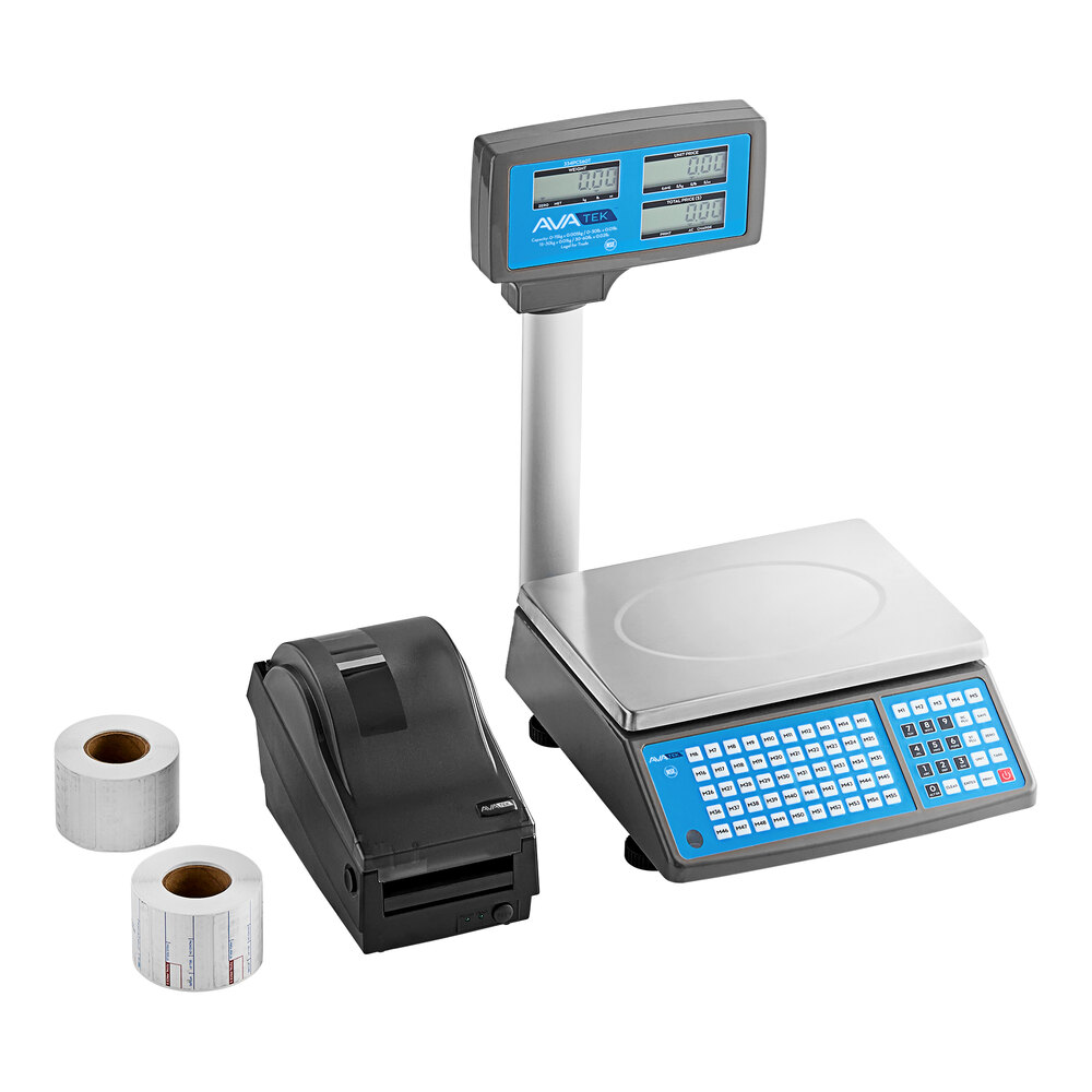 AvaTek PCS60TK 60 lb. Digital Price Computing Scale with Tower, Legal ...