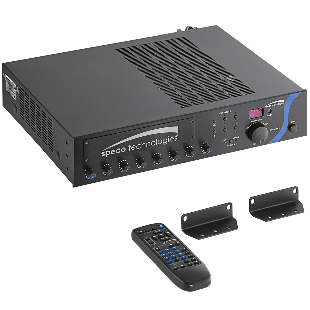 Speco Technologies PA Mixer Amplifier with Module Bay PBM120A 120W, 115V