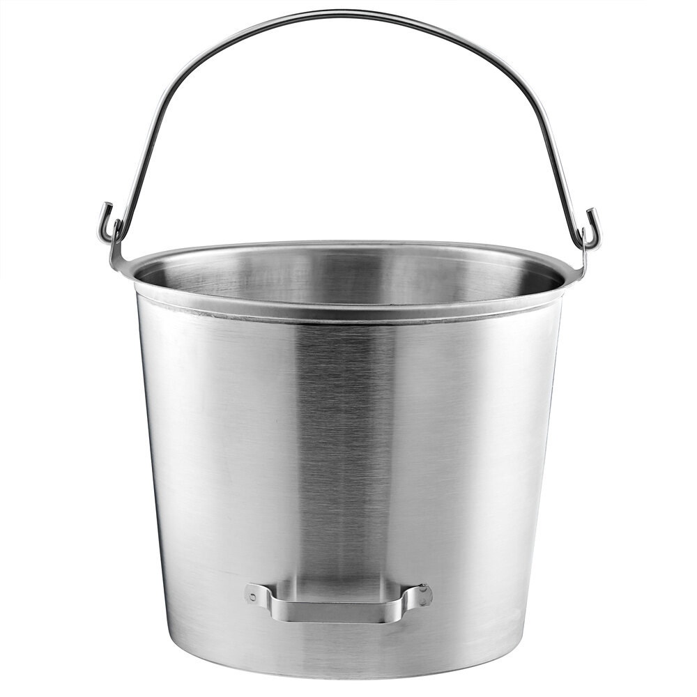 Vollrath 58161 14.75 Qt. Stainless Steel Dairy Bucket / Pail with Side