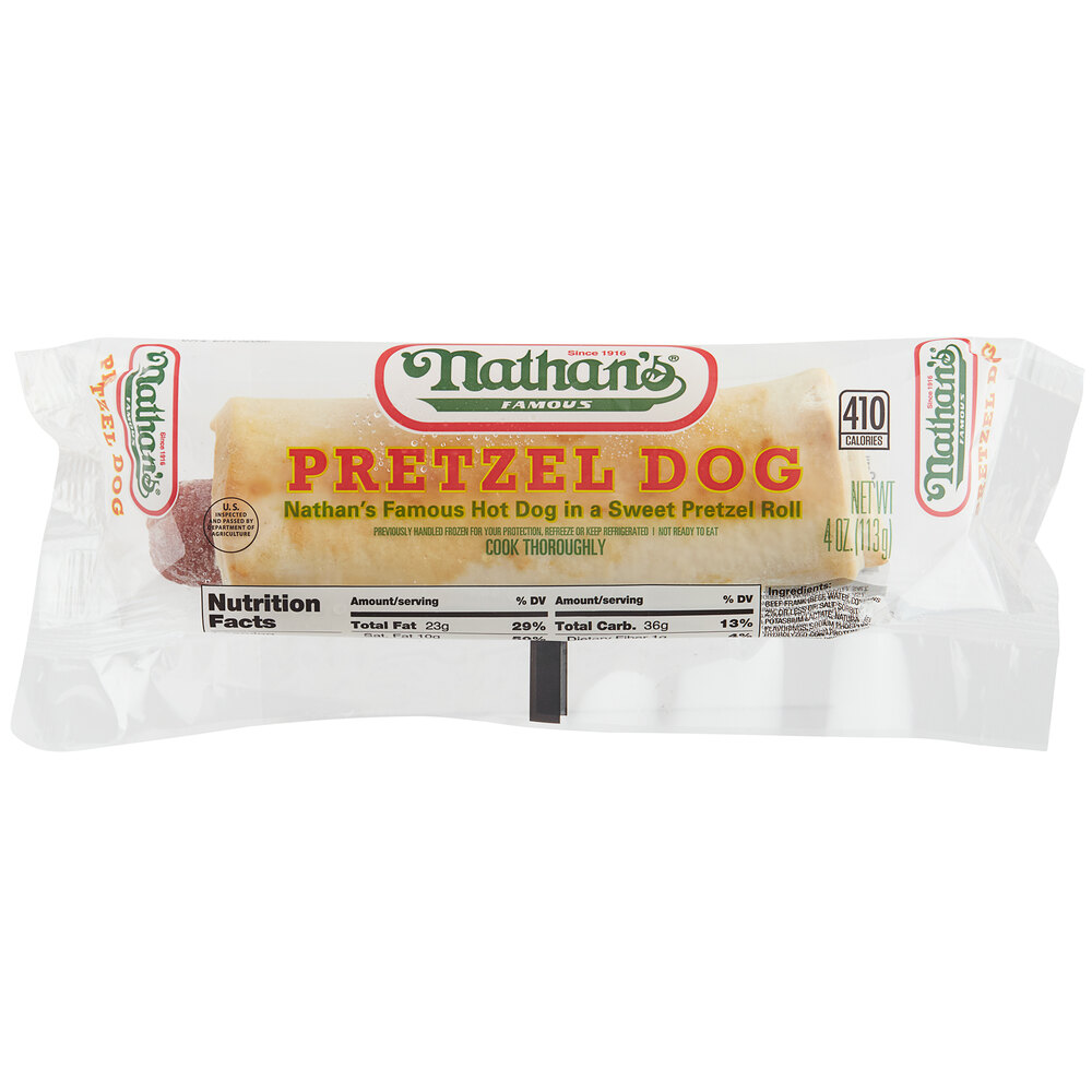 Nathan's Famous 6" Beef Pretzel Dogs 40/Case