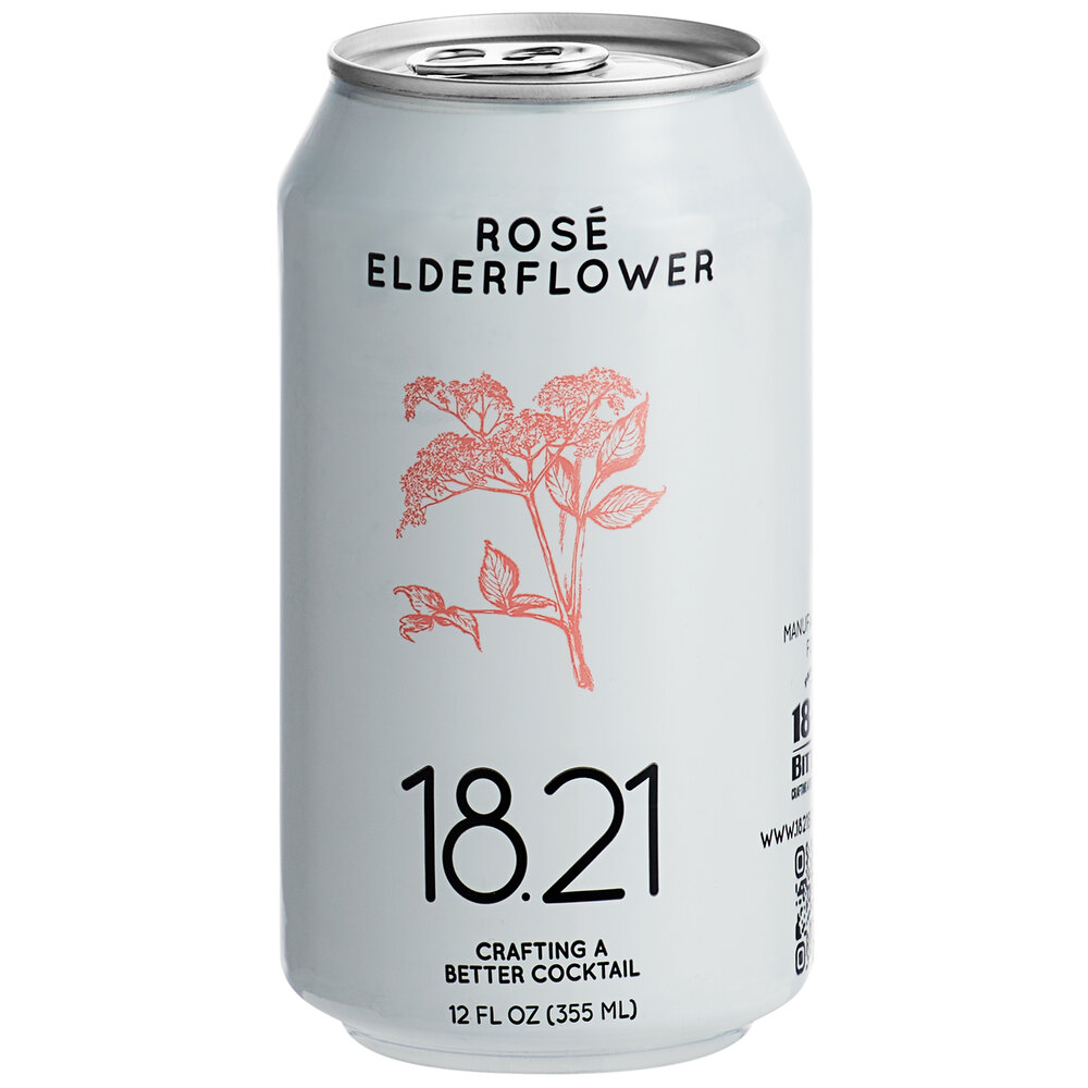 18.21 Bitters Sparkling Rosé Elderflower Water 12 fl. oz. 6/Pack