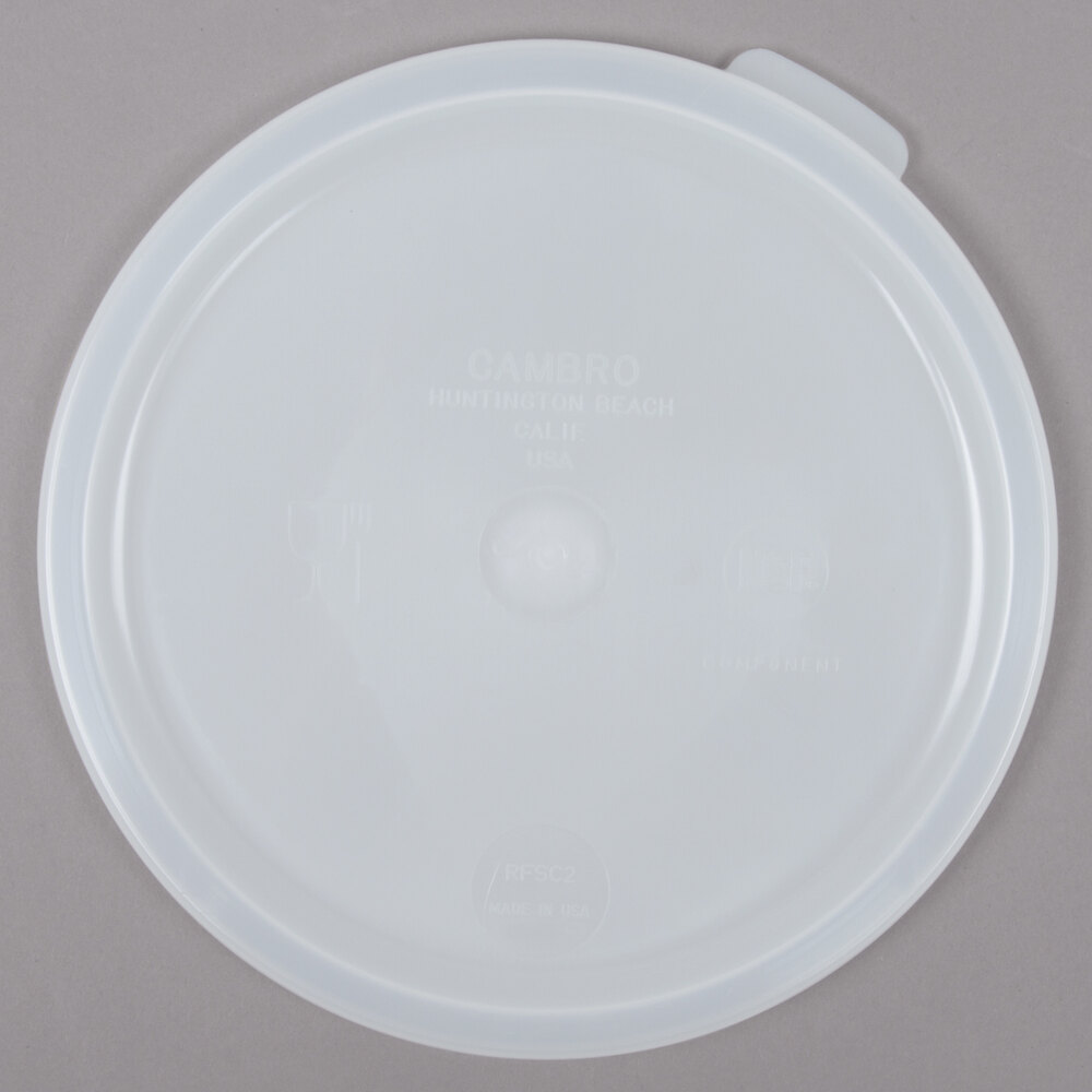 Cambro 2 and 4 Qt. White Round Polyethylene Food Storage Container Lid