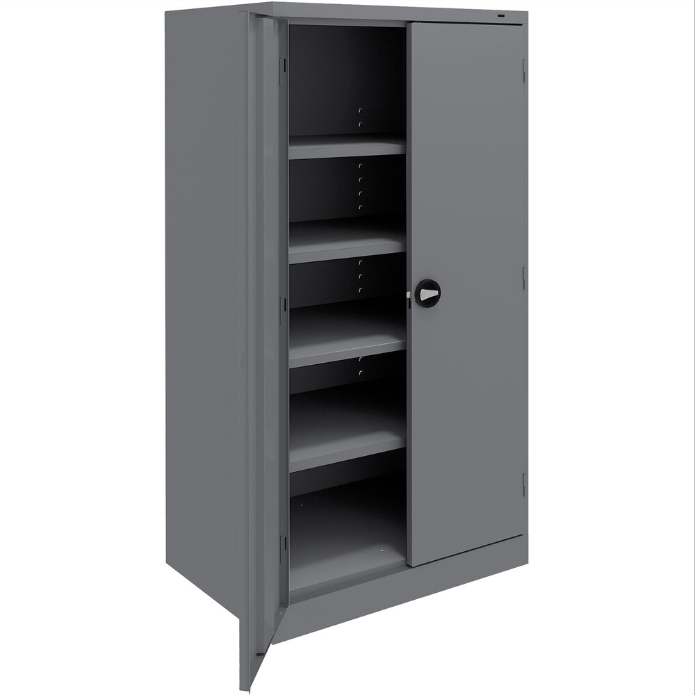 Tennsco 18" x 36" x 72" Dark Gray Storage with Solid Doors and